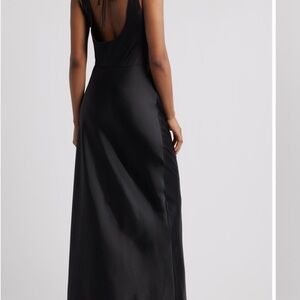 Wayf Black Sleeveless V-Neck Maxi Gown